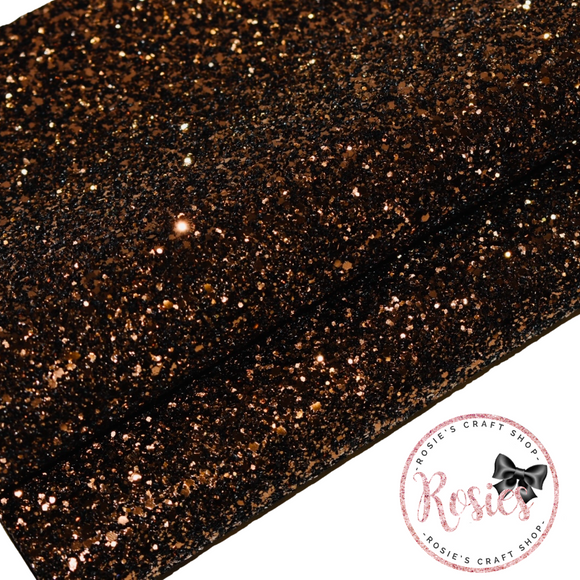 Brown Chunky Glitter Fabric - Luxury Core Collection