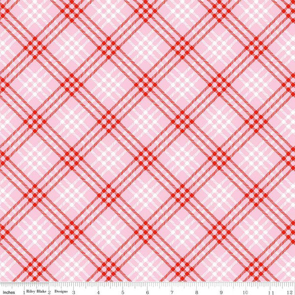 Christmas Tartan Plaid Pink - Christmas Joys - Riley Blake Cotton Fabric ✂️