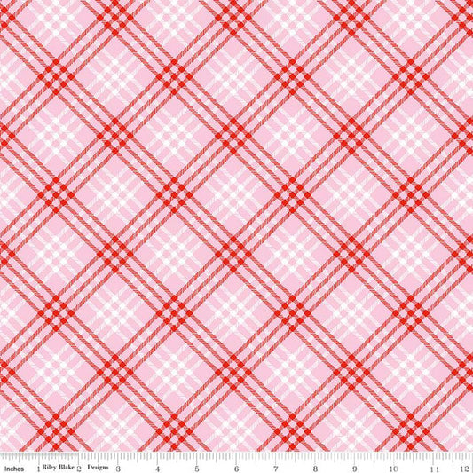 Christmas Tartan Plaid Pink - Christmas Joys - Riley Blake Cotton Fabric ✂️