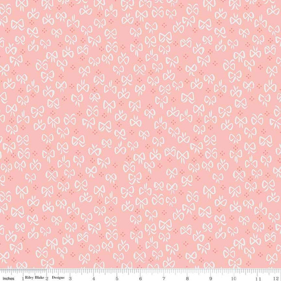 *SALE* Red Riding Hood Bows Pink - Little Red In The Woods - Riley Blake Cotton Fabric