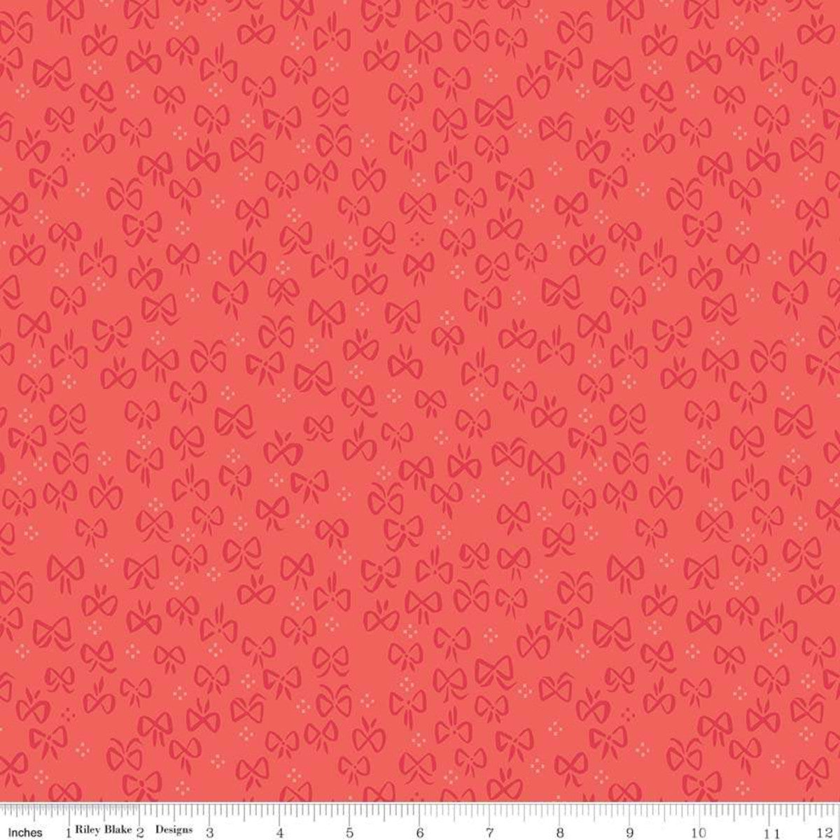 *SALE* Red Riding Hood Bows Red - Little Red In The Woods - Riley Blake Cotton Fabric