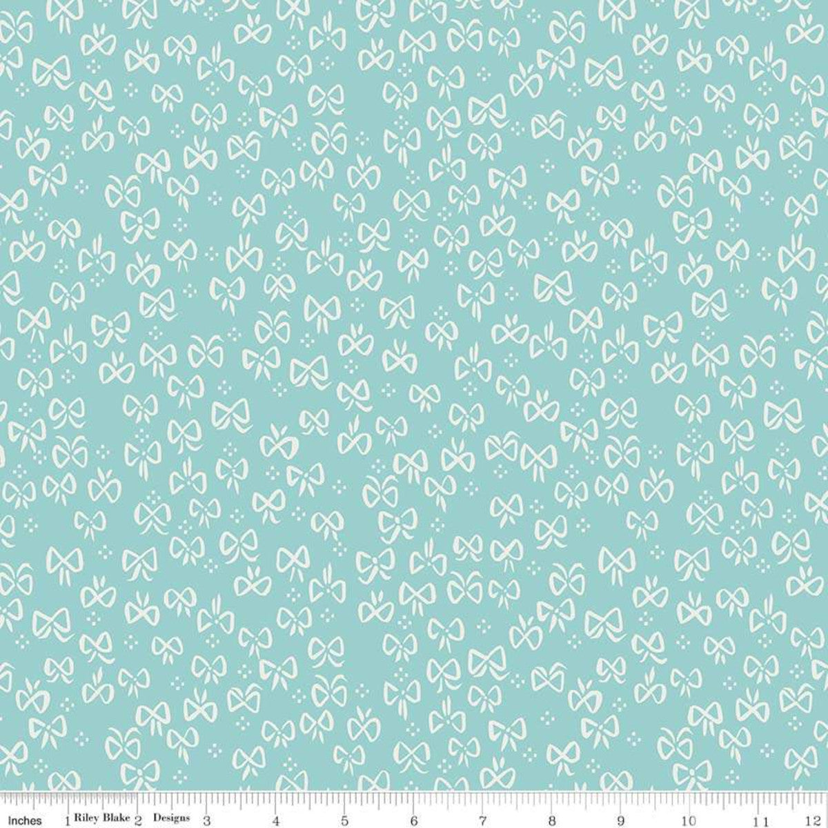 Red Riding Hood Bows Teal - Little Red In The Woods - Riley Blake Cotton Fabric ✂️  £7 pm *SALE*