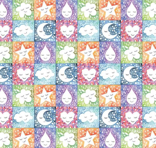 Weather Squares Natural Smiles Multi - Happy Skies - Blend Cotton Fabric ✂️ £7 pm *SALE*