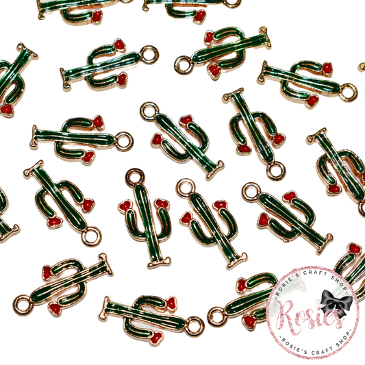 Cactus Enamel Charm 16mm x 10mm