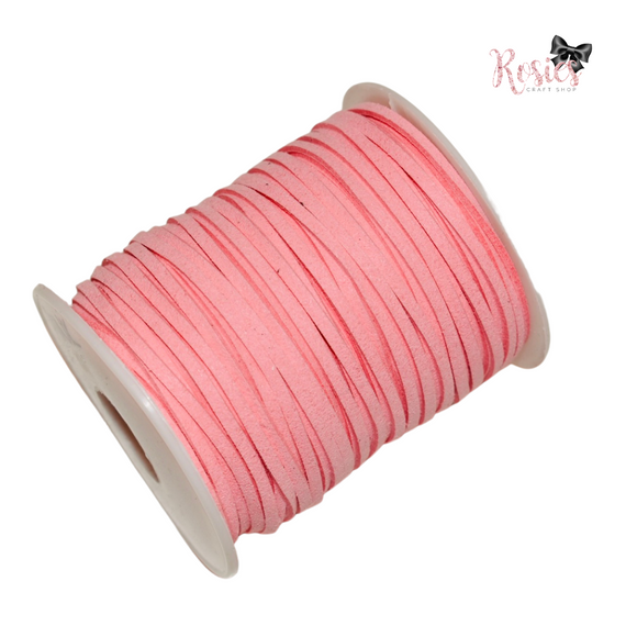 3mm Candy Pink Suede Cord