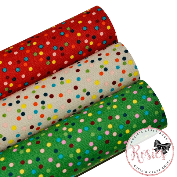 Christmas Dots & Spots Polka Dot Designer Fabric Felt