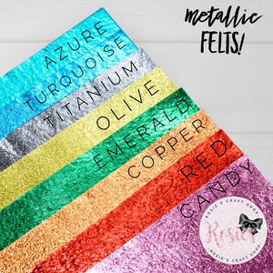 Red Leathered Effect Metallic Felt