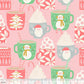 Cups of Cocoa Pink - Kringle's Sweet Shop by Blend - 100% Cotton Fabric - Rosie's Craft Shop Ltd