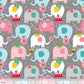 Elephants Balancing Act Grey - Piccadilly - Blend Cotton Fabric ✂️ £8 pm *SALE*