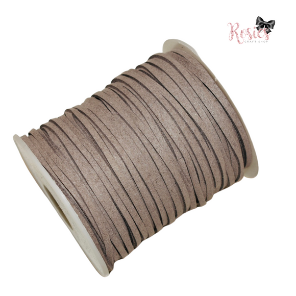 3mm Dark Grey Suede Cord