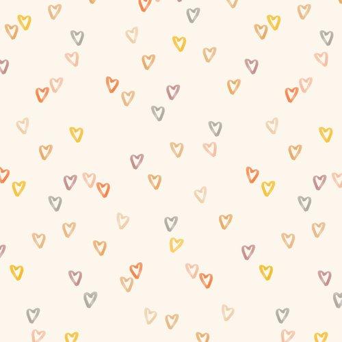 Cute Hearts on Cream - Roar-Some - Dashwood Studio Cotton Fabric ✂️ £13 pm