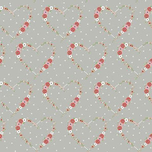 Vintage Heart Grey - Vintage Keepsakes - Riley Blake Cotton Fabric