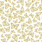 REMNANT 72cm x 110cm Gold Metallic Butterflies On White - Precious Metal Nature - Windham Fabrics ✂️