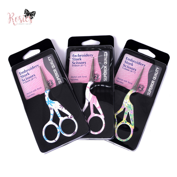 Patterned Stork Embroidery Scissors