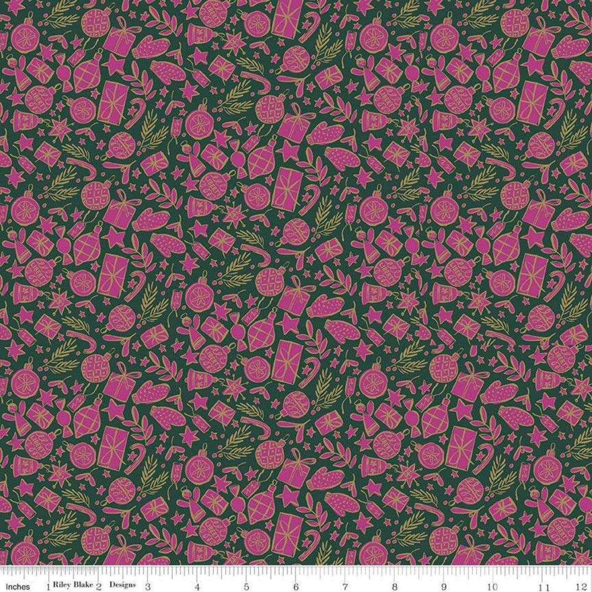 Festive Christmas Cheer Pink - Season's Greetings Collection  - Liberty Cotton Fabric ✂️ £10 pm *SALE*