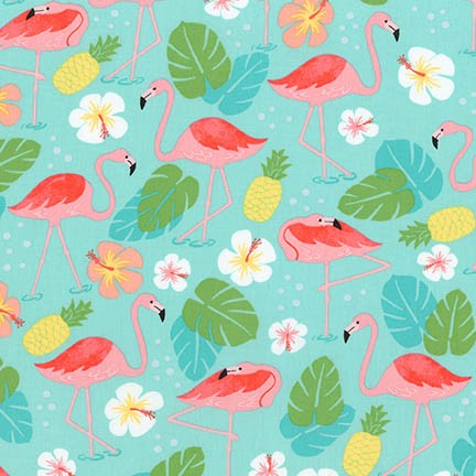 Flamingo Paradise by Robert Kaufman 100% Cotton Fabric - Rosie's Craft Shop Ltd