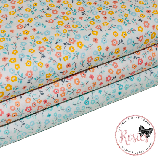 Floral Pattern - Bees Knees - Robert Kaufman Cotton Fabric ✂️ £13 pm