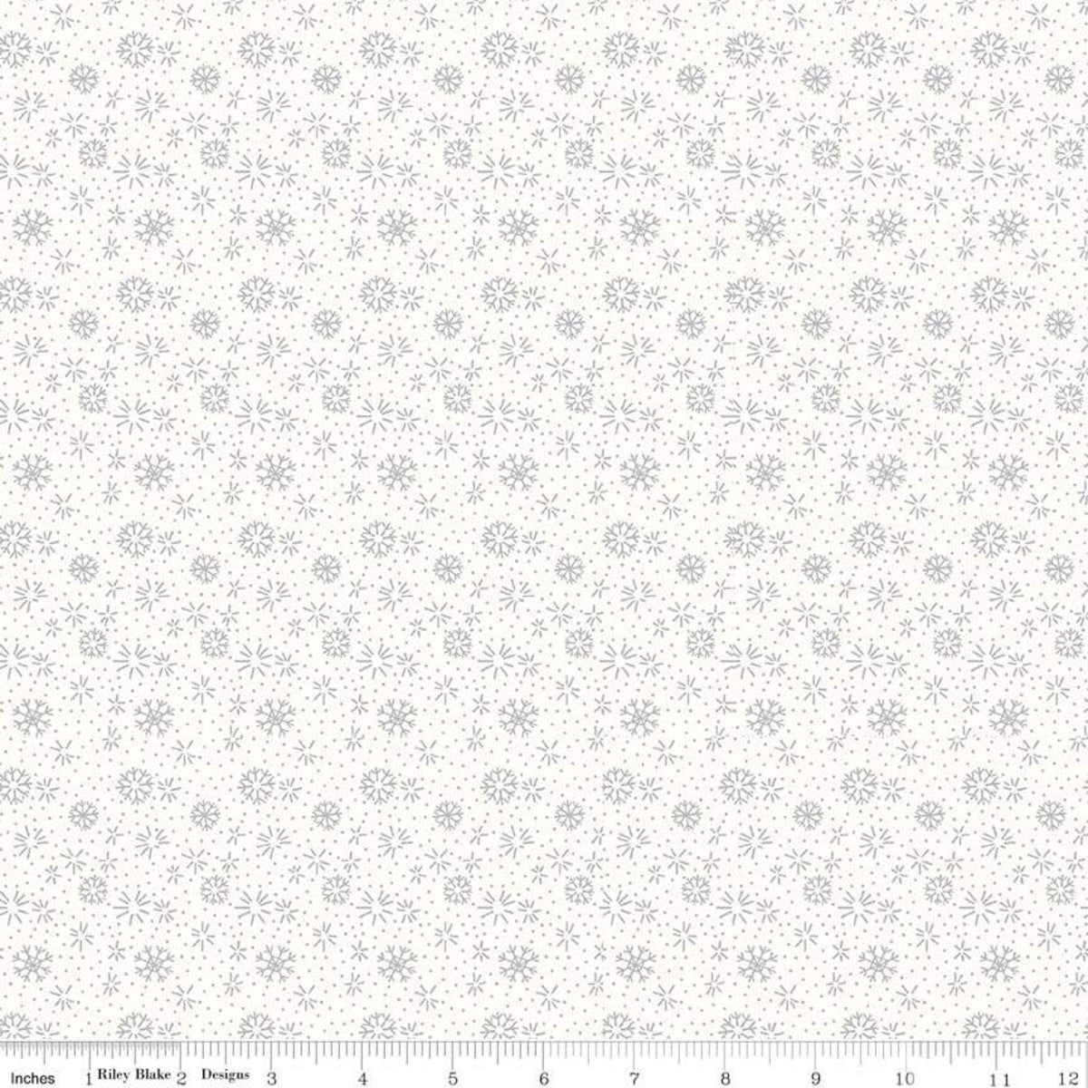 Frosty Silver Metallic on White - Season's Greetings Collection - Liberty Cotton Fabric ✂️