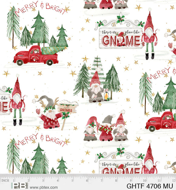 Christmas Gonks Merry & Bright - Gnome's Tree Farm - P&B Textiles Cotton Fabric ✂️