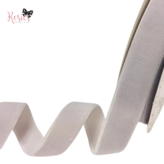 20mm Grey Velvet Ribbon