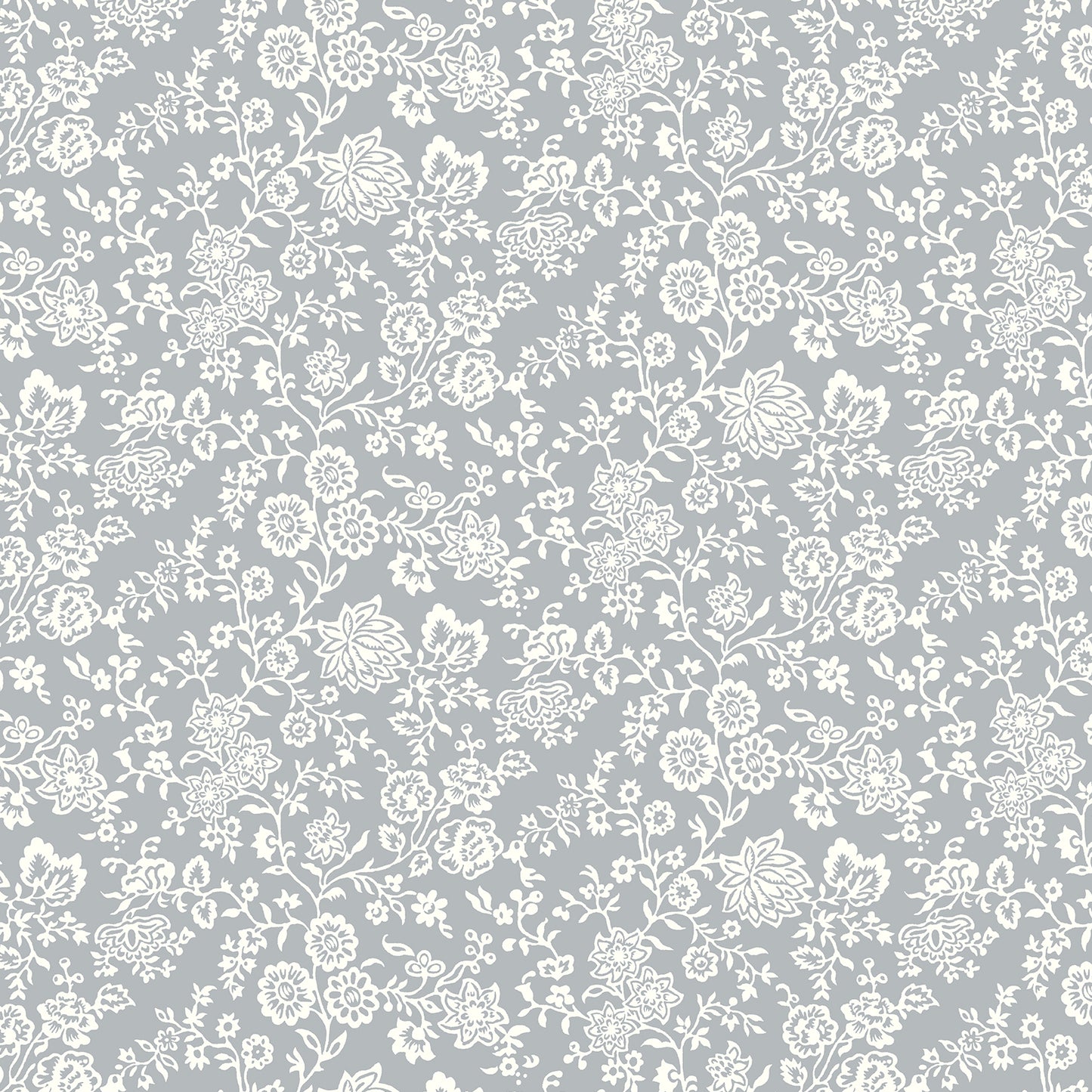 REMNANT 50x55cm FQ Hampton Vines Grey - The Summer House Collection - Liberty Cotton Fabric ✂️