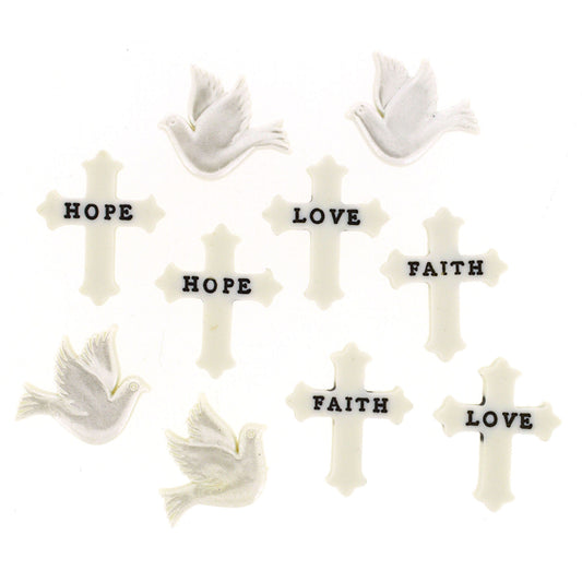 Have Faith - Dress It Up Buttons - Rosie's Craft Shop Ltd