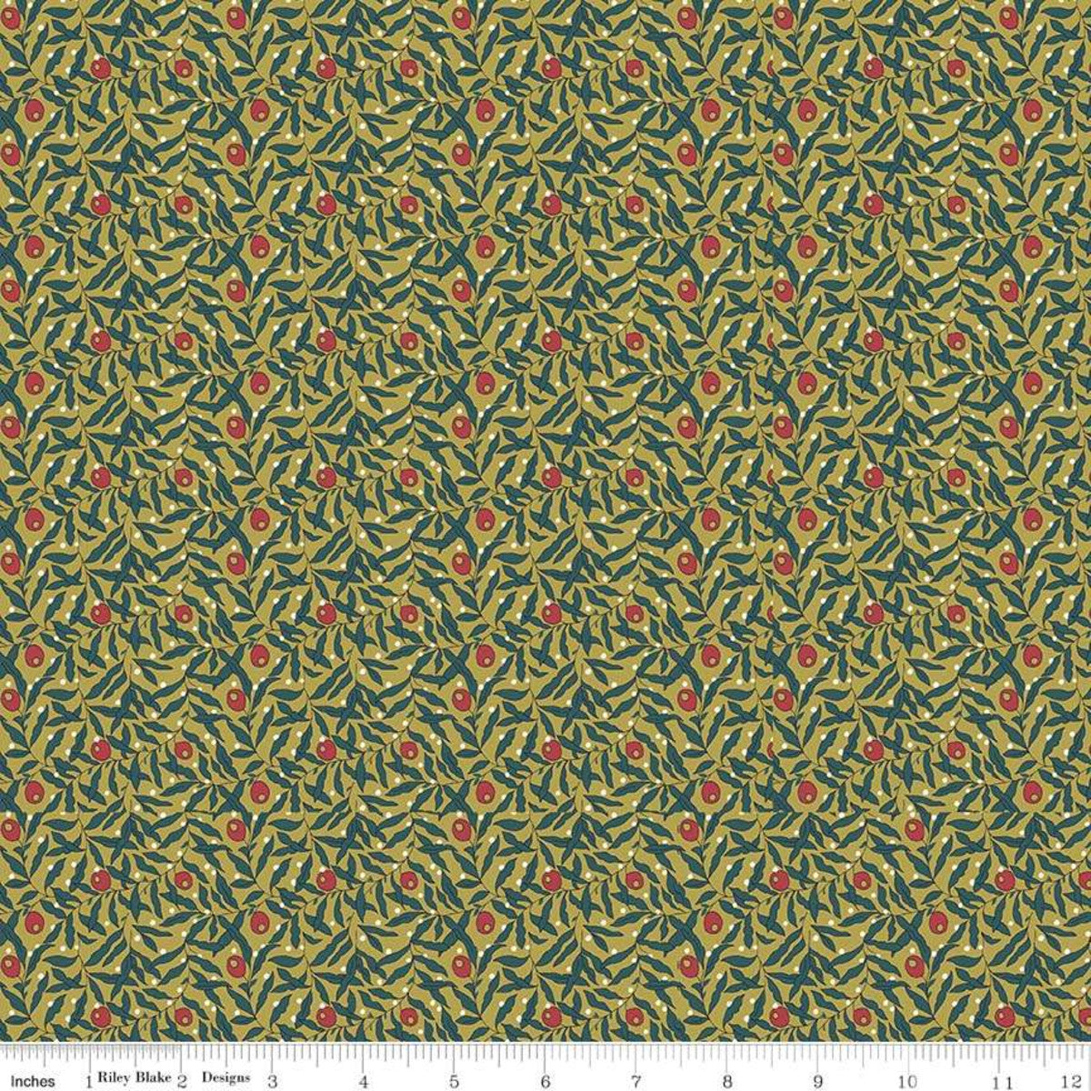 Holiday Berries Red/Mustard Liberty Fabric Felt