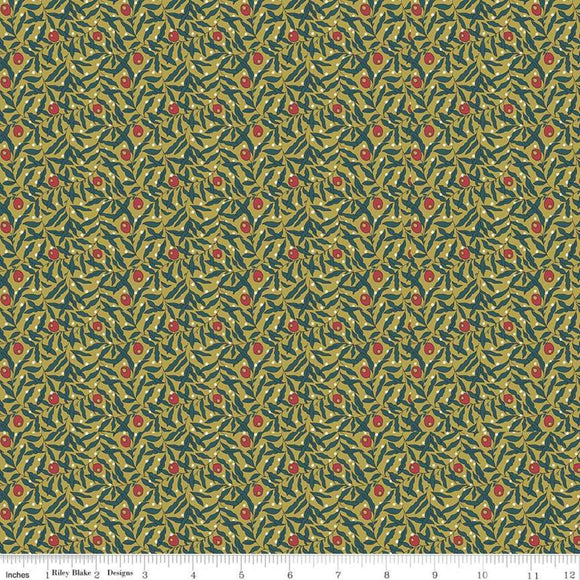 Holiday Berries Red/Mustard - Liberty Season's Greetings Collection