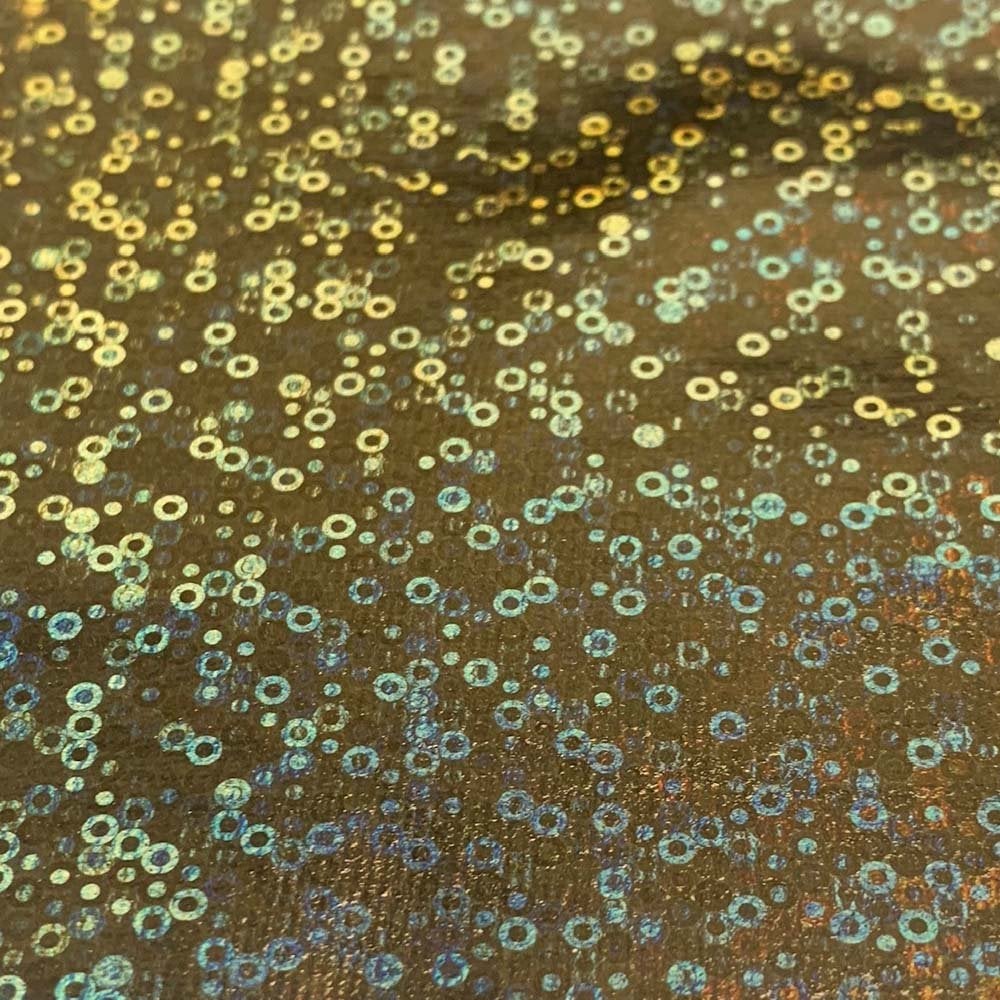 Holo Sequin Effect Gold Metallic Stretch Iron On Vinyl HTV