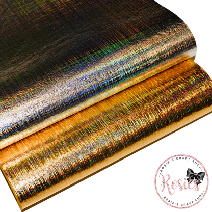 Holographic Lined Leathered Effect Metallic Felt