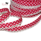 12mm Hot Pink with White Polka Dots Pre-Folded Bias Binding with Scallop Lace Edge ✂️