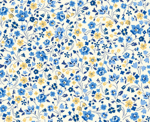 Kimberly and Sarah in Yellow & Blue by Liberty - The Orchard Garden - Rosie's Craft Shop Ltd