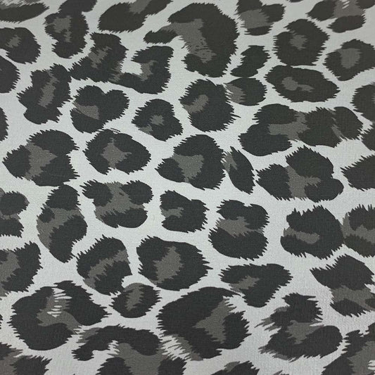 Leopard Silver Metallic Stretch Iron On Vinyl HTV