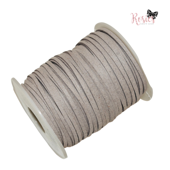 3mm Light Grey Suede Cord