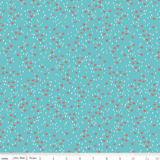 Red Riding Hood Meadows Teal - Little Red In The Woods - Riley Blake Cotton Fabric ✂️ £7 pm *SALE*