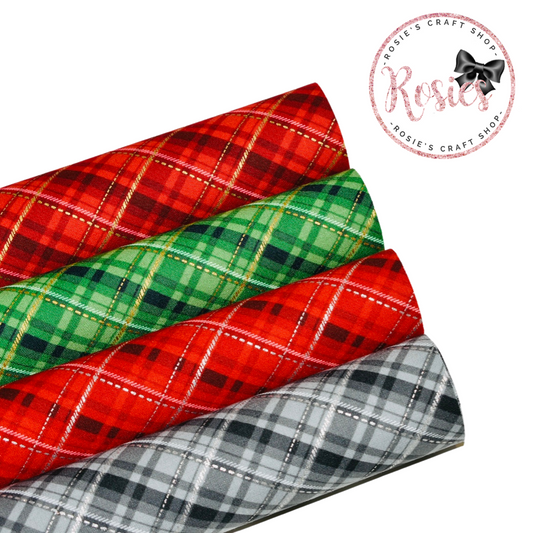 Metallic Tartan Designer Fabric Felt