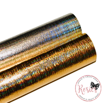 Holographic Lined Leathered Effect Metallic Felt