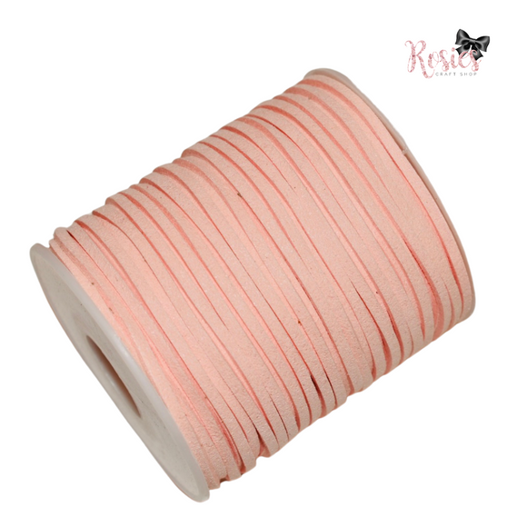 3mm Peachy Pink Suede Cord