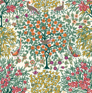 Pheasant Forest in Orange & Green by Liberty - The Orchard Garden - Rosie's Craft Shop Ltd
