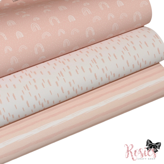 Pastel Printed Bow Fabric Canvas - Pink Bundle 3