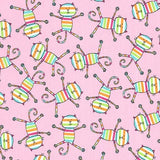 Pink Rainbow Cats - Rainbow Kids by Michael Miller 100% Cotton Fabric - Rosie's Craft Shop Ltd