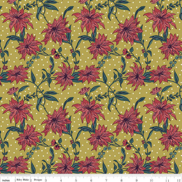Poinsettia Red/Mustard - Liberty Season's Greetings Collection