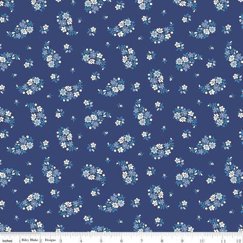 Portobello Paisley Flower Blue - Carnaby Collection - Liberty Cotton Fabric ✂️ £10 pm *SALE*