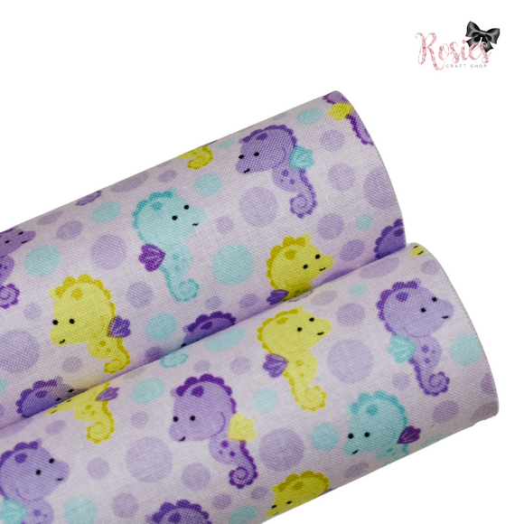 Seahorses on Purple Designer Fabric Felt