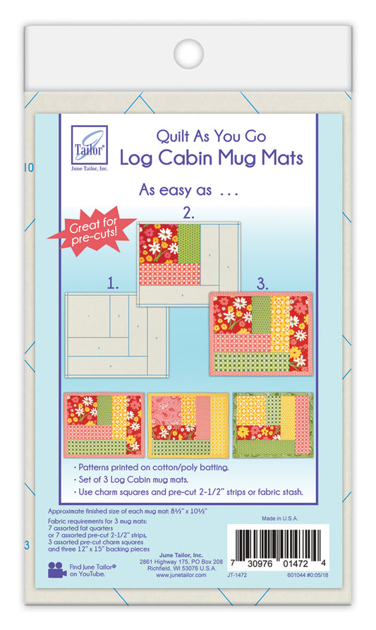Log Cabin Mug Mats by June Tailor Quilt As You Go