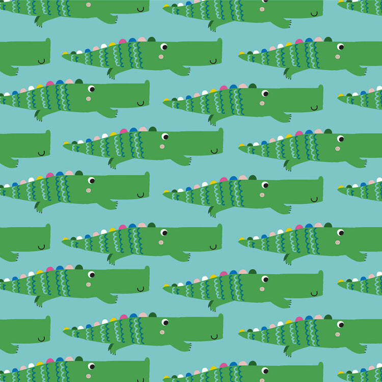 Alligator Green - Rainbow Friends - Dashwood Studios Cotton Fabric ✂️ £13 pm