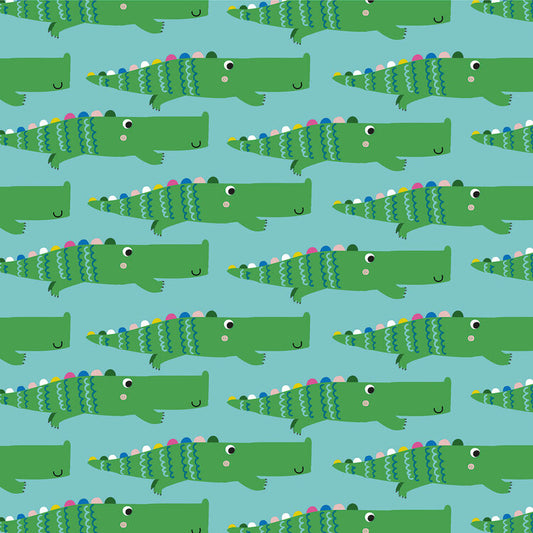Alligator Green - Rainbow Friends - Dashwood Studios Cotton Fabric ✂️ £13 pm