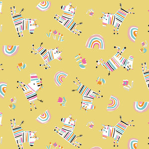 Zebra Yellow - Rainbow Friends - Dashwood Studios Cotton Fabric ✂️