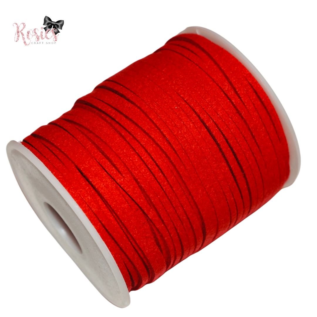 3mm Red Suede Cord