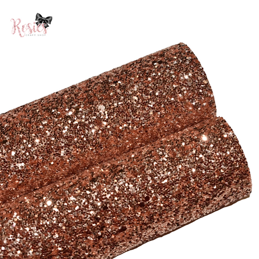 Rose Gold Chunky Glitter Fabric - Luxury Core Collection